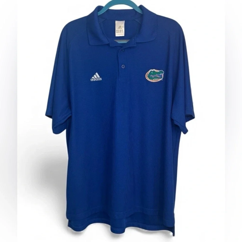 Florida State University Gators Adidas Polo Shirt Mens Size XL Blue Embroidered